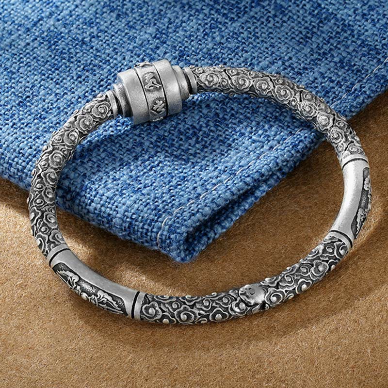 990 Sterling Silber Om Mani Padme Hum Kreativität Armband Armreif