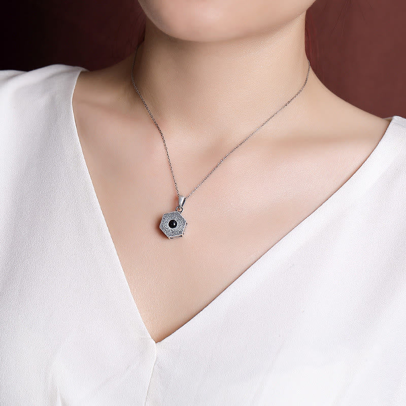 990 Sterling Silber tibetische Om Mani Padme Hum Liebesprojektionskette