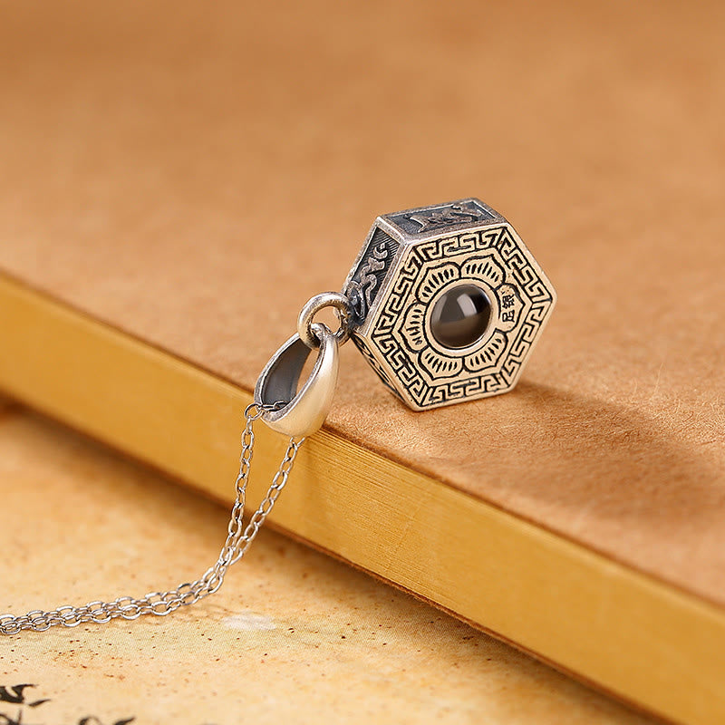 990 Sterling Silber tibetische Om Mani Padme Hum Liebesprojektionskette