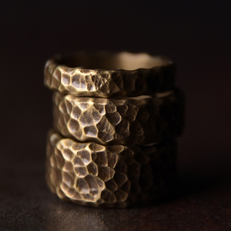 Adjustable Copper Tibetan Luck Ring for Positive Energy