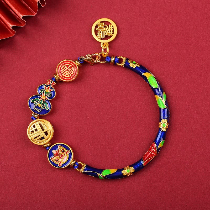 Copper Tibetan Gourd Fortune Happiness Lion Wealth Luck Bracelet