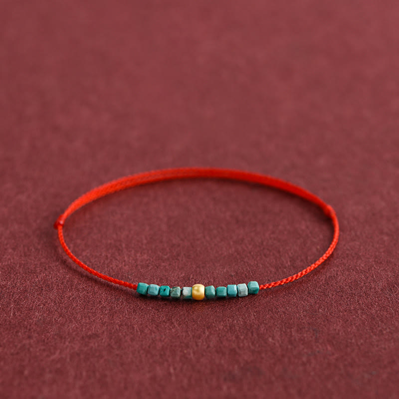 999 Goldperlen Türkis Schutz Geflochtenes Armband Fußkettchen