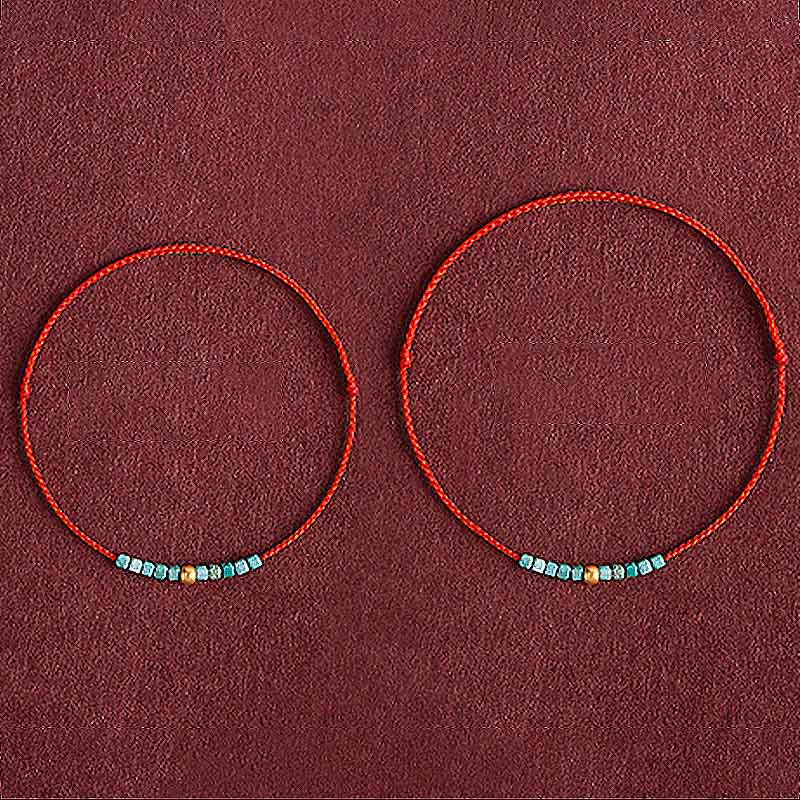 999 Goldperlen Türkis Schutz Geflochtenes Armband Fußkettchen