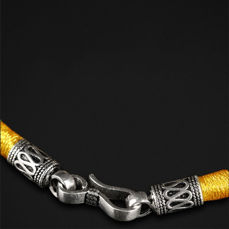 999 Gold Om Mani Padme Hum Handgemachtes Achtfaden-Friedensknotenarmband