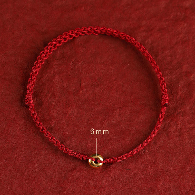 999 Gold Peace Buckle Rotes Schnurarmband für Schutz und Glück