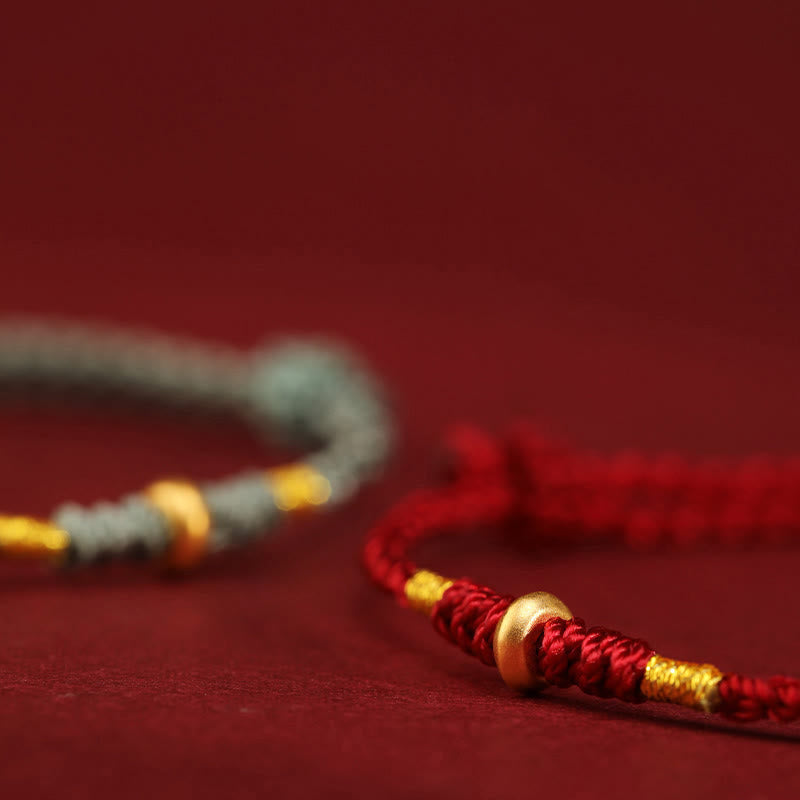 999 Gold Rote Schnur Schutzarmband &amp; Fußkettchen für Glück