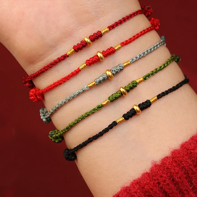 999 Gold Rote Schnur Schutzarmband &amp; Fußkettchen für Glück