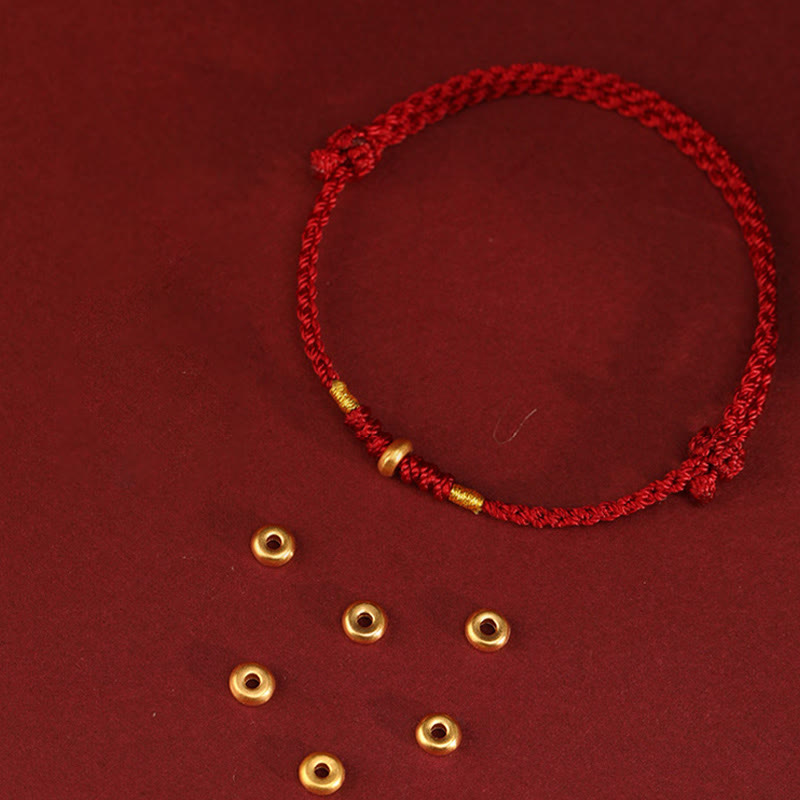 999 Gold Rote Schnur Schutzarmband &amp; Fußkettchen für Glück