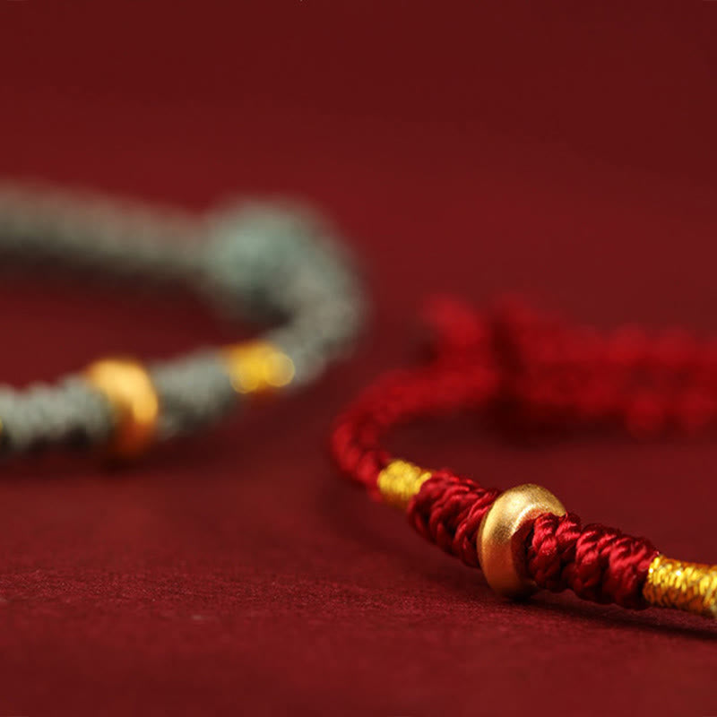 999 Gold Rote Schnur Schutzarmband &amp; Fußkettchen für Glück