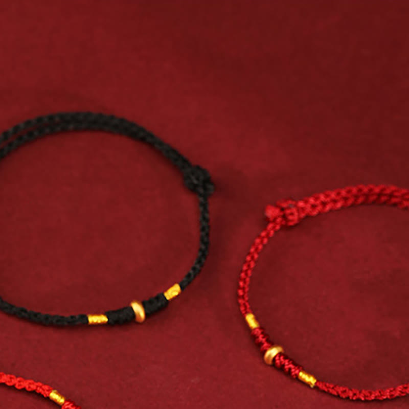 999 Gold Rote Schnur Schutzarmband &amp; Fußkettchen für Glück