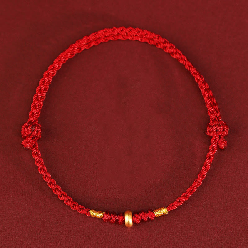 999 Gold Rote Schnur Schutzarmband &amp; Fußkettchen für Glück