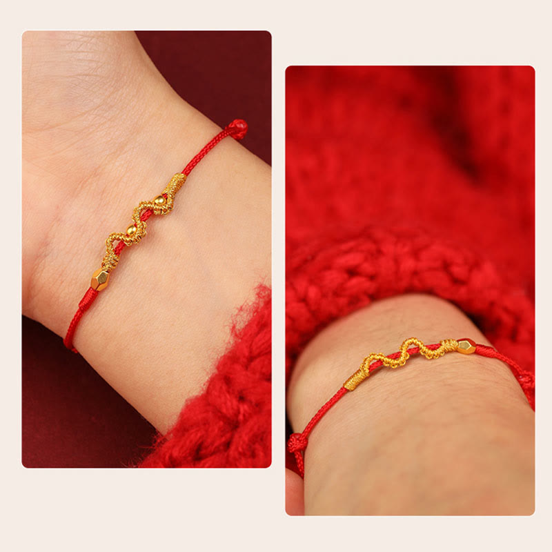 999 Gold Schlangen geflochtenes Armband | Glück &amp; Stärke Armband
