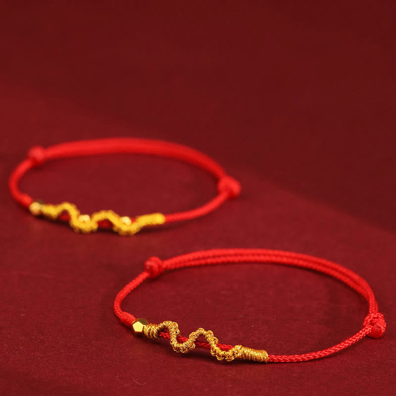 999 Gold Schlangen geflochtenes Armband | Glück &amp; Stärke Armband