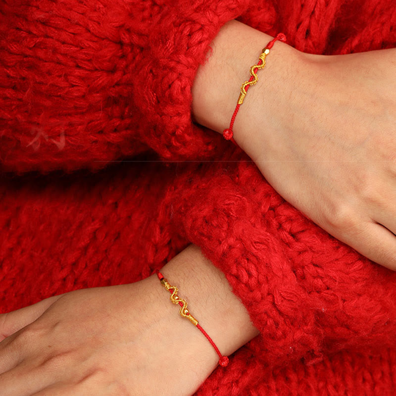 999 Gold Schlangen geflochtenes Armband | Glück &amp; Stärke Armband