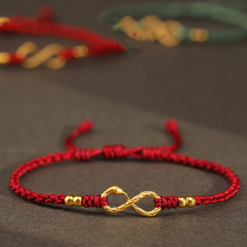 999 Gold Schlange Ewiges Endlosknotenarmband