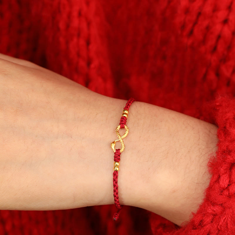 999 Gold Schlange Ewiges Endlosknotenarmband