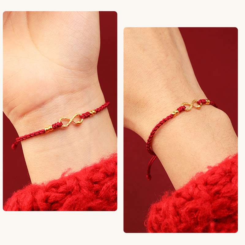 999 Gold Schlange Ewiges Endlosknotenarmband