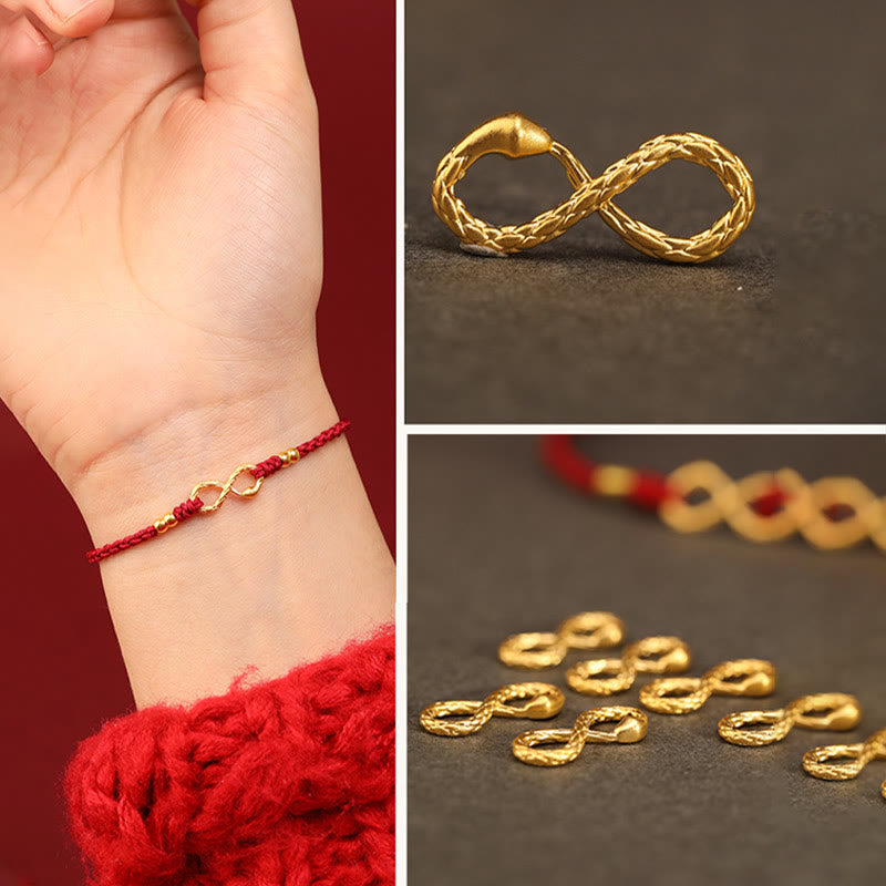 999 Gold Schlange Ewiges Endlosknotenarmband