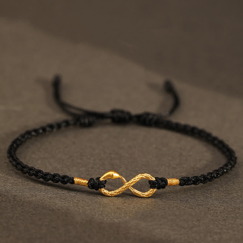 999 Gold Schlange Ewiges Endlosknotenarmband