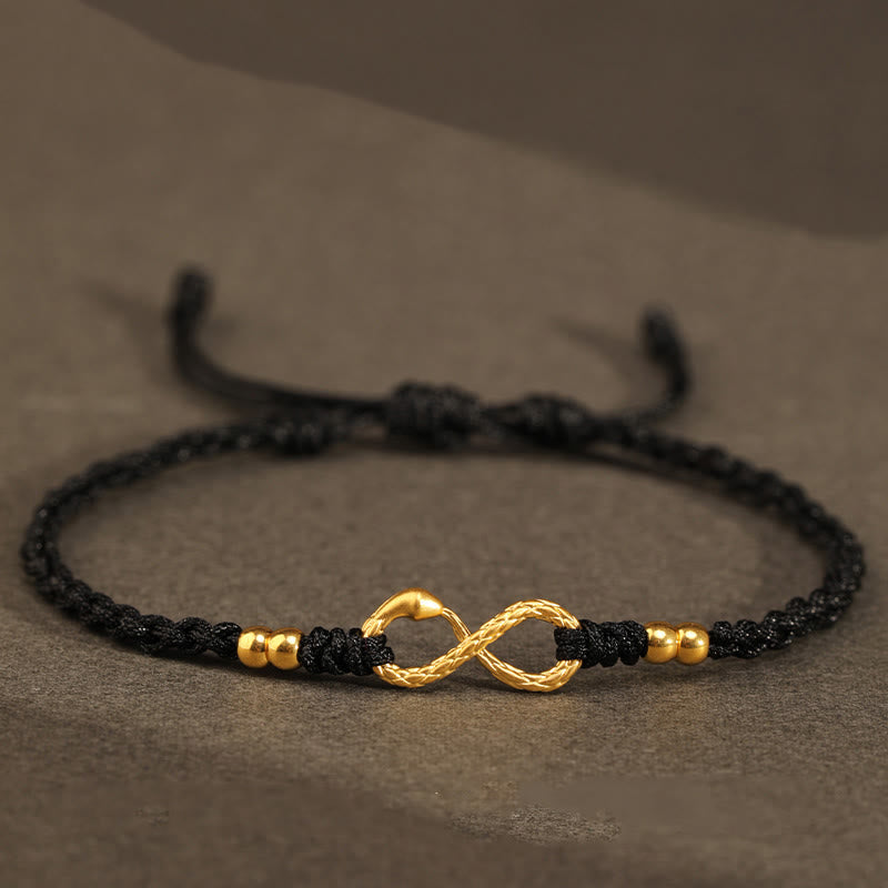 999 Gold Schlange Ewiges Endlosknotenarmband