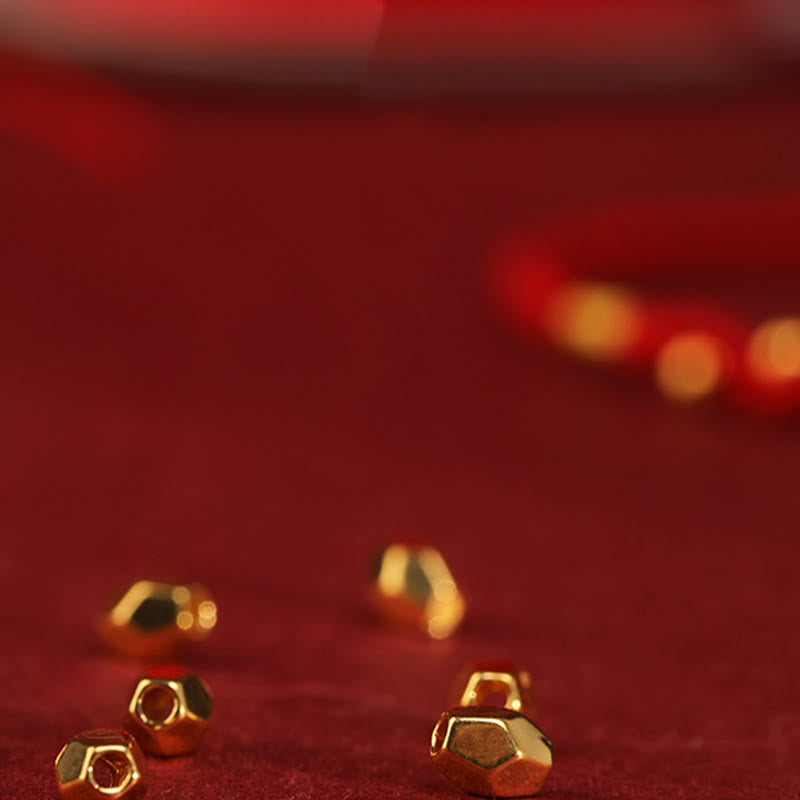 999 Gold Schlangen-Schutzarmband mit roter Schnur
