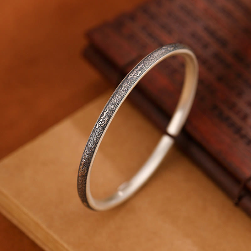 999 Sterling Silber Glücksverheißende Wolken Spirituelles Armband zum Schutz