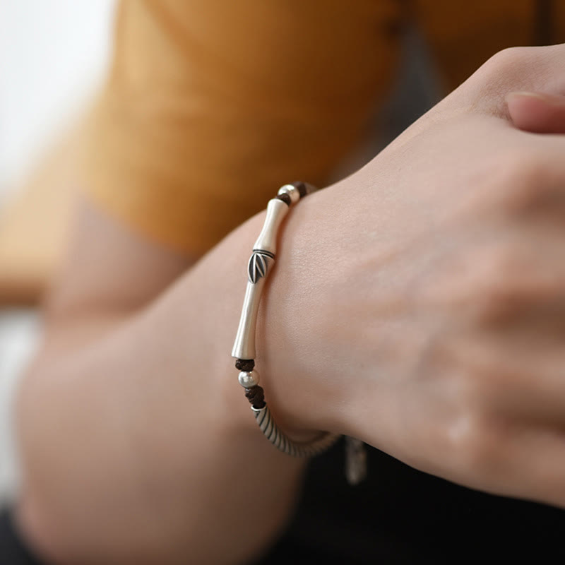 999 Sterling Silber Bambus Zikade Glücksarmband für Reichtum