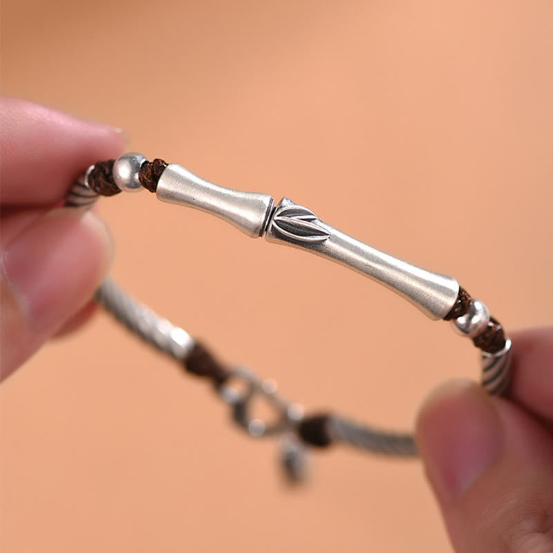 999 Sterling Silber Bambus Zikade Glücksarmband für Reichtum