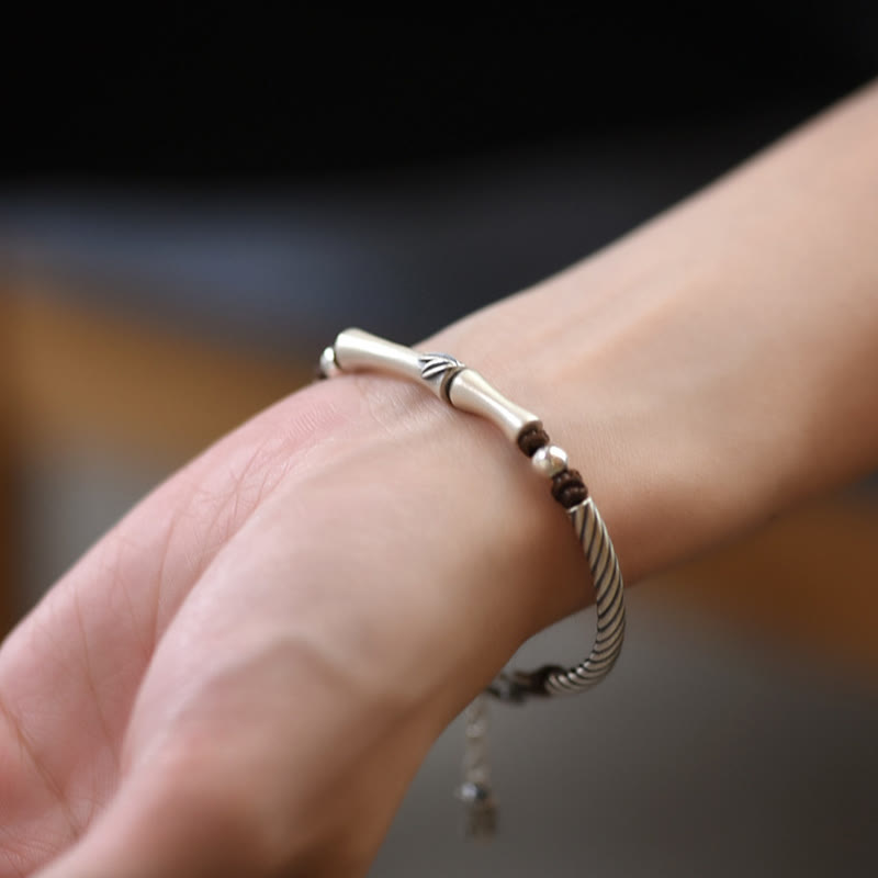 999 Sterling Silber Bambus Zikade Glücksarmband für Reichtum