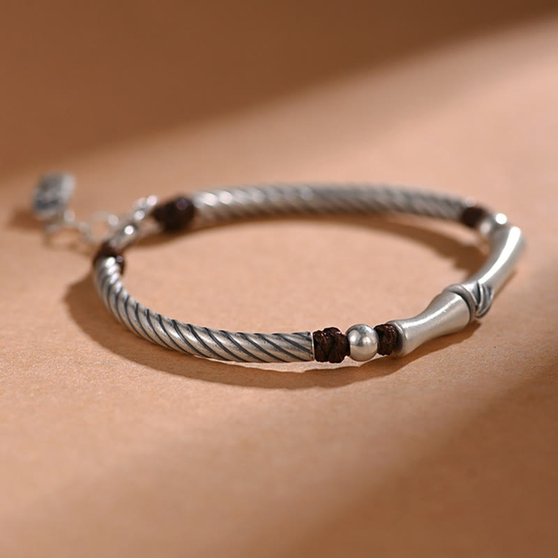 999 Sterling Silber Bambus Zikade Glücksarmband für Reichtum