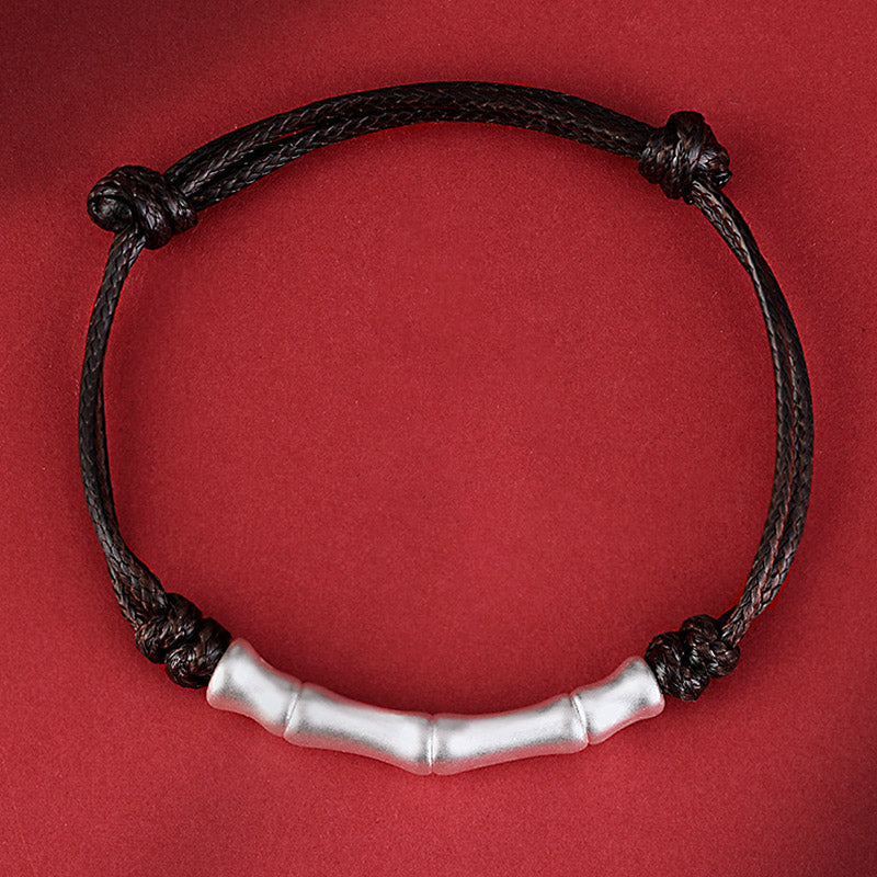 999 Sterling Silber Knochenmuster Rote Schnur Armband für Glück und Schutz