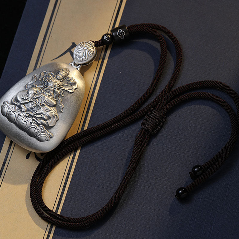 Halskette mit Schutzanhänger aus 999er Sterlingsilber mit chinesischem Sternzeichen