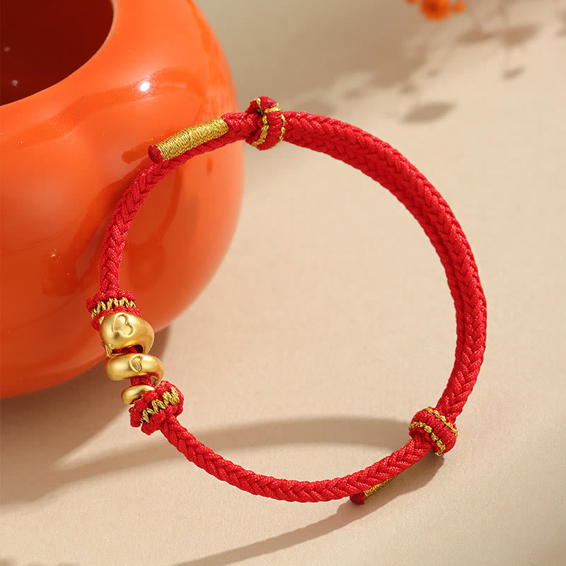 999 Sterling Silber Chinesisches Sternzeichen Schlange Rote Schnur Armband