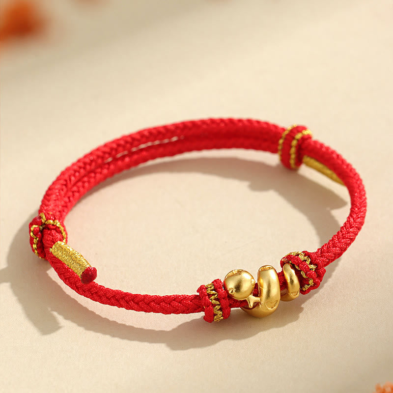 999 Sterling Silber Chinesisches Sternzeichen Schlange Rote Schnur Armband