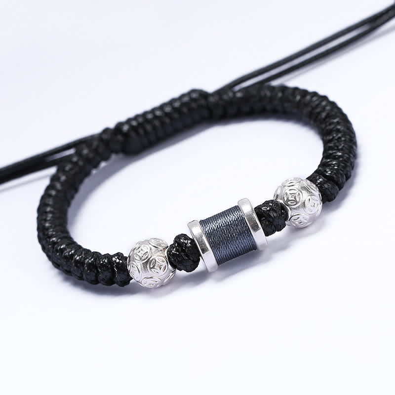 999 Sterling Silber Kupfermünze Balance Armband für spirituellen Schutz