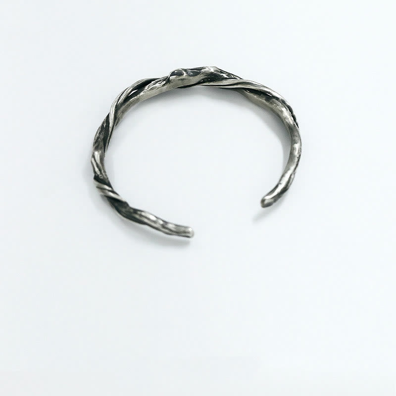 999 Sterling Silber Treibholz Manschette Armband spirituelle Balance