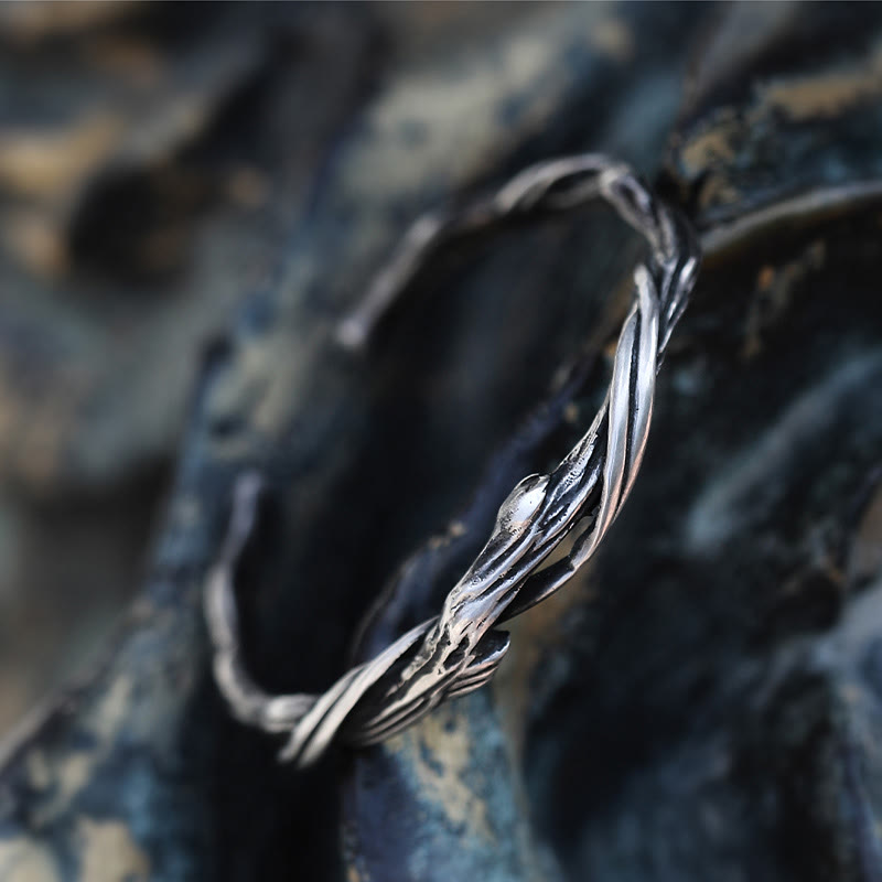 999 Sterling Silber Treibholz Manschette Armband spirituelle Balance