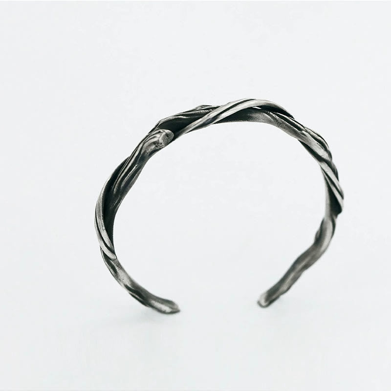 999 Sterling Silber Treibholz Manschette Armband spirituelle Balance