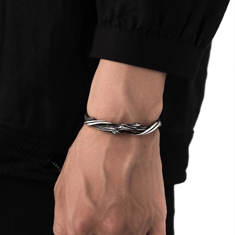 999 Sterling Silber Treibholz Manschette Armband spirituelle Balance