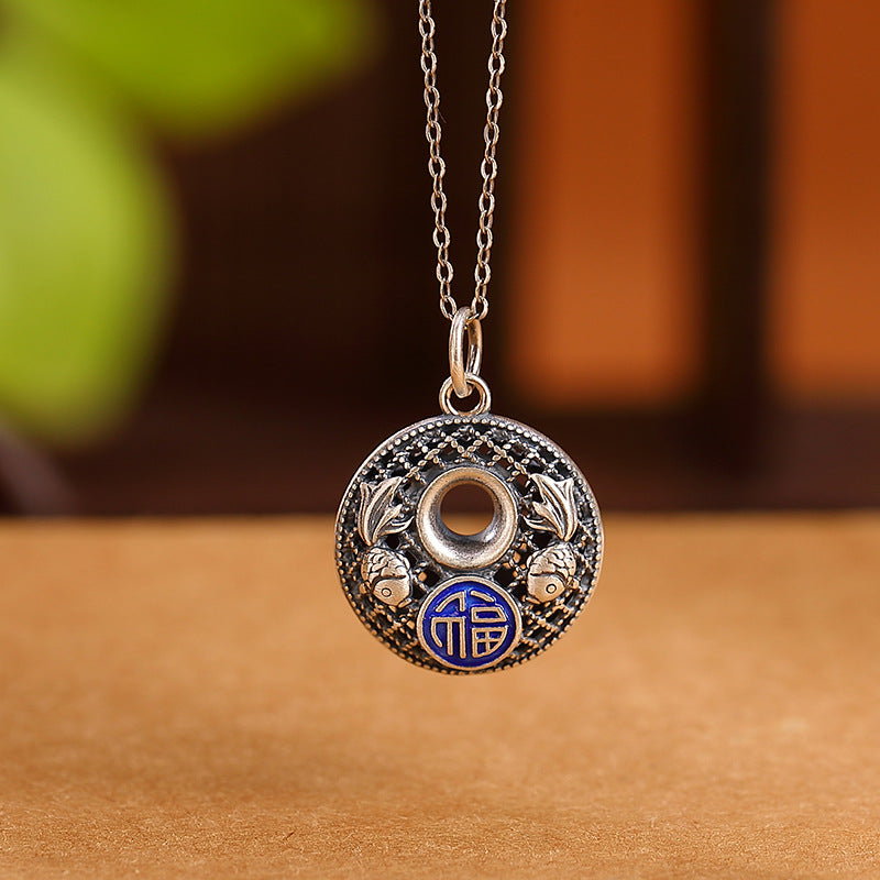 999 Sterling Silber Koi Fisch Halskette für Reichtum und Frieden