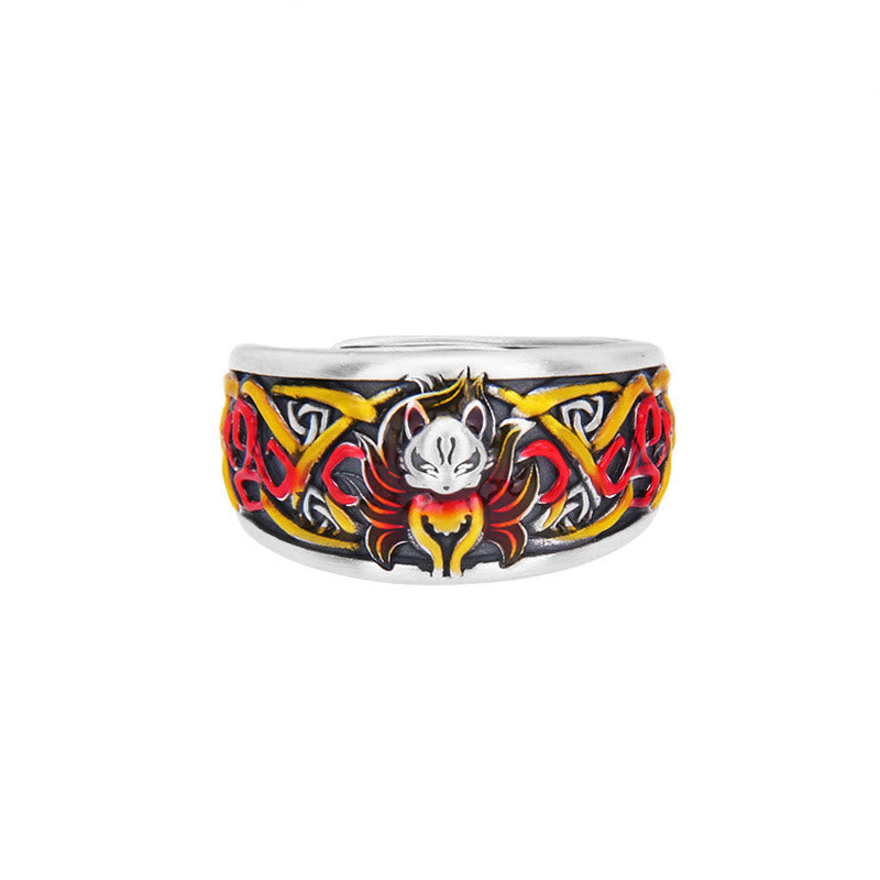 999 Sterling Silber Neunschwänziger Fuchs Spiritueller Schutzring