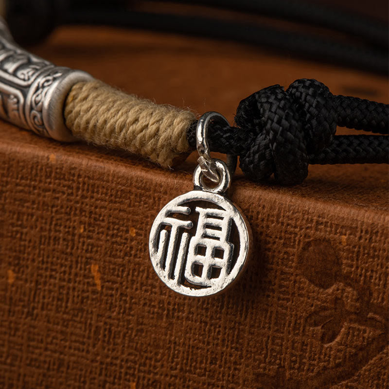 999 Sterling Silber Om Mani Padme Hum Glücksarmband
