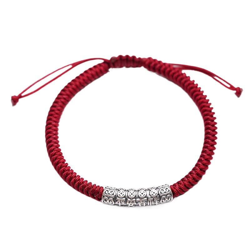 999 Sterling Silber Om Mani Padme Hum Seilarmband 5mm