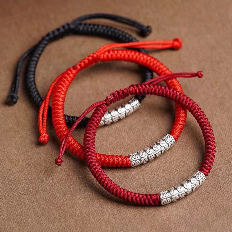 999 Sterling Silber Om Mani Padme Hum Seilarmband 5mm