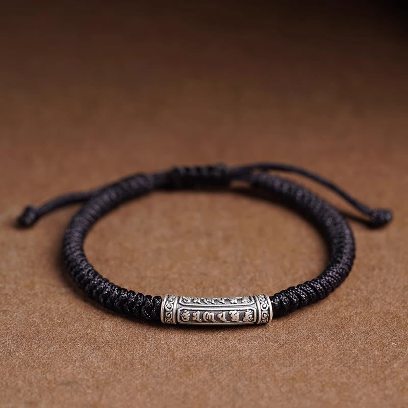 999 Sterling Silber Om Mani Padme Hum Seilarmband 5mm