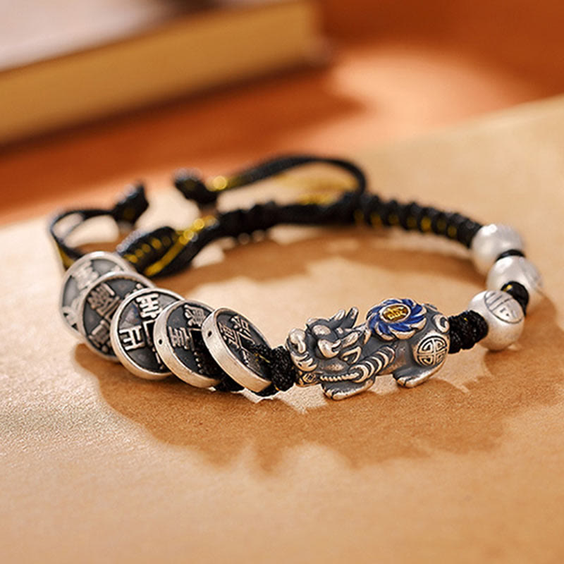 999 Sterling Silber Pixiu Reichtumsarmband für Schutz und Glück