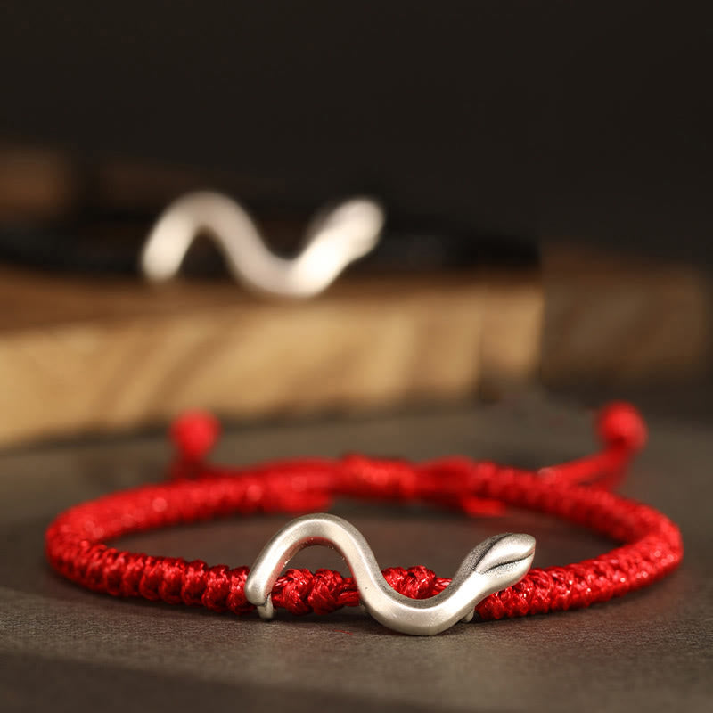 999 Sterling Silber Rote Schnur Stärke Armband zum Schutz | Jahr der Schlange