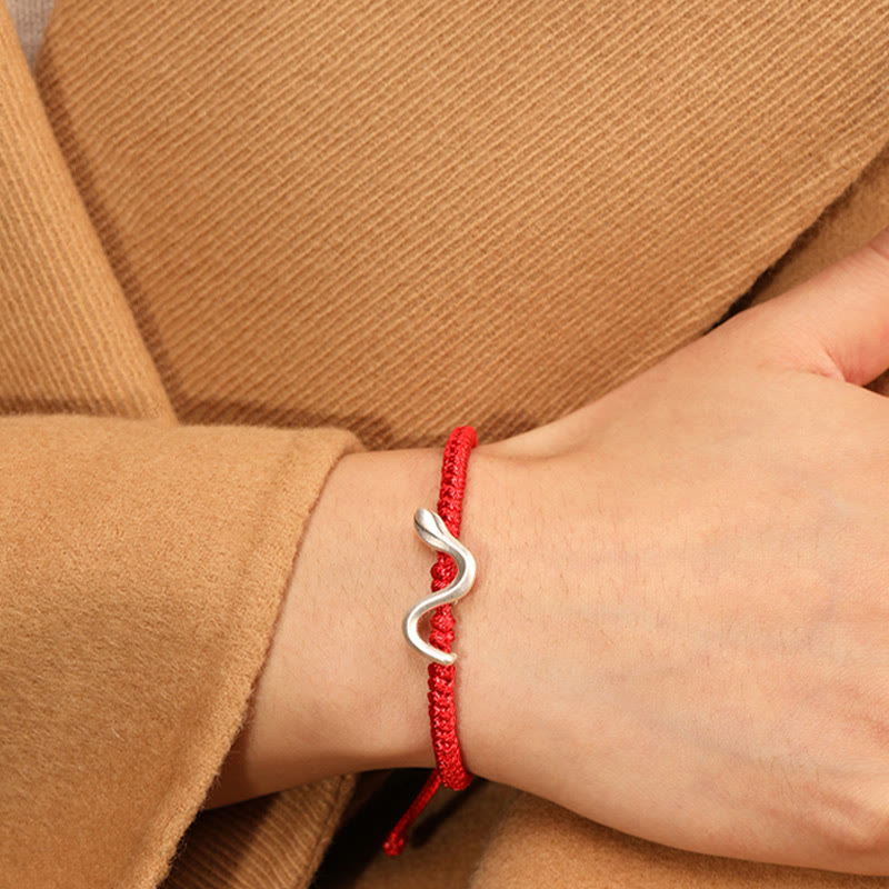 999 Sterling Silber Rote Schnur Stärke Armband zum Schutz | Jahr der Schlange