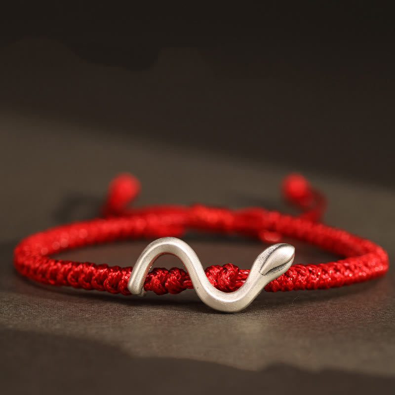 999 Sterling Silber Rote Schnur Stärke Armband zum Schutz | Jahr der Schlange