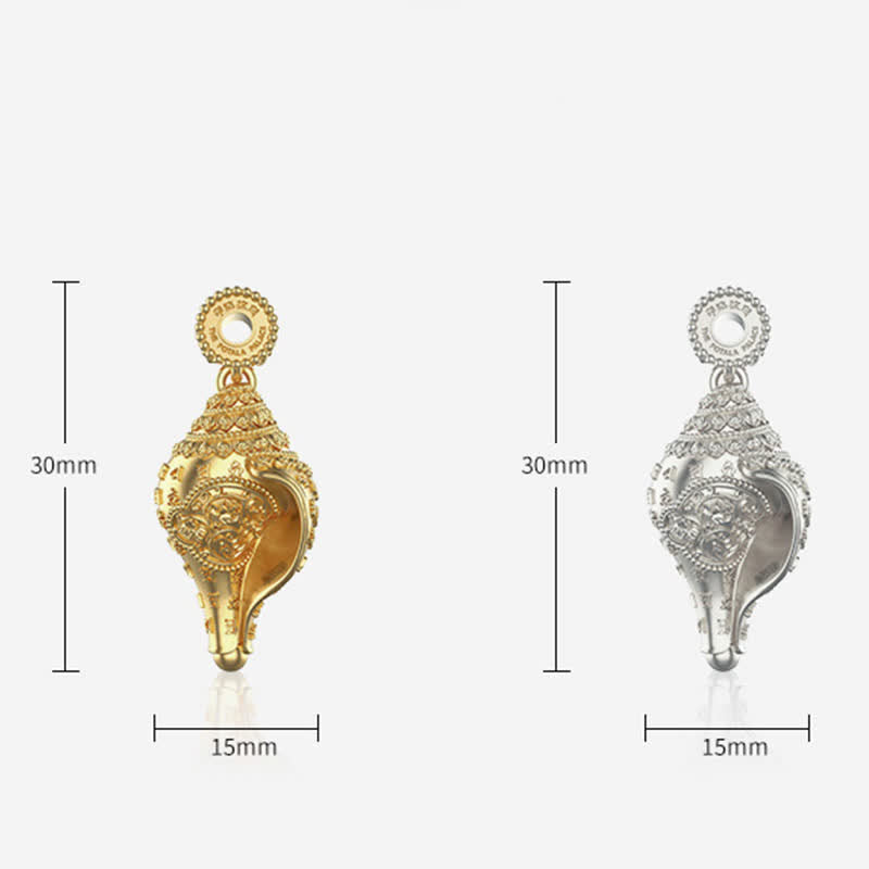 999 Sterling Silber Shankha Muschel Halskette für spirituellen Schutz